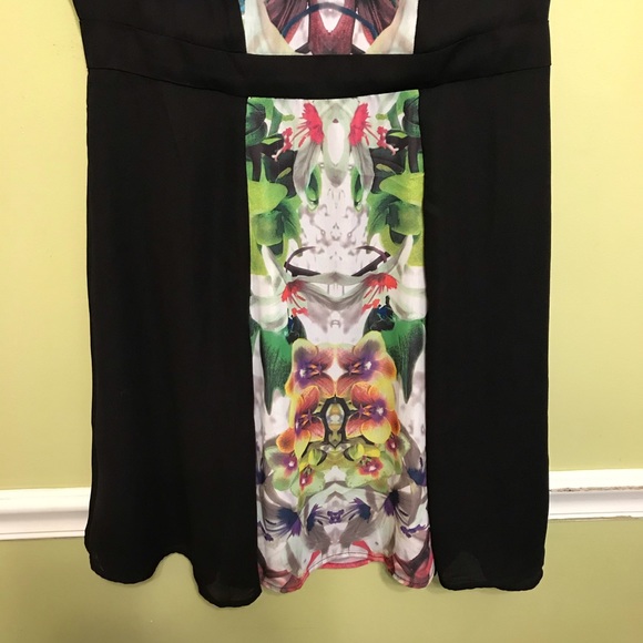Prabal Gurung Black Floral Dress Sz 6 - Picture 3 of 11